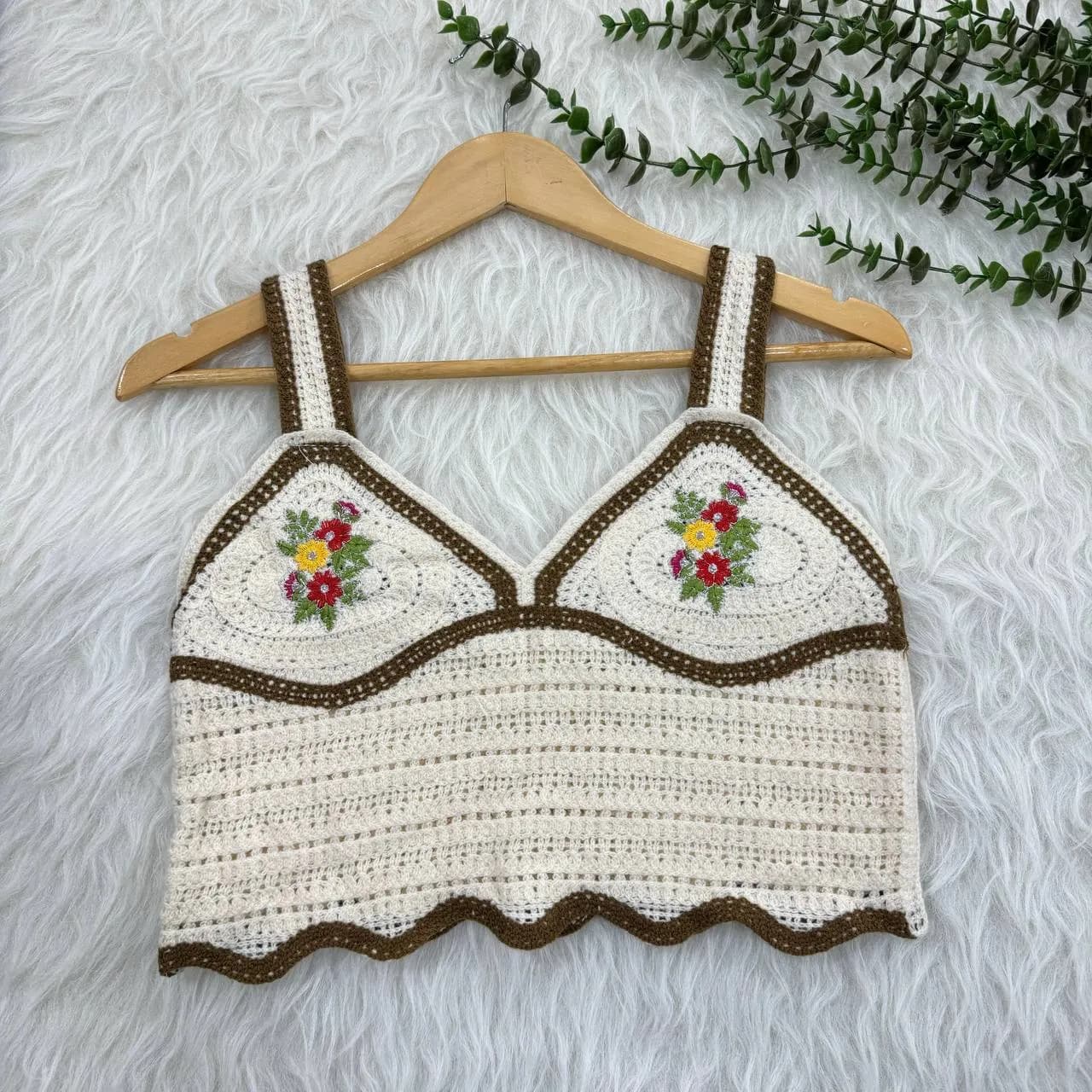 تاپ قلاب بافی فری سایز زنانه کد 1079 مناسب تا سایز 42 شیک چهارفصل