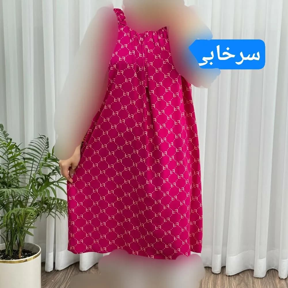 سارافون نخی زنانه فری سایز تا 56 چهارفصل تنخور شیک و راحت مناسب باردار و روزمره — تصویر ۶