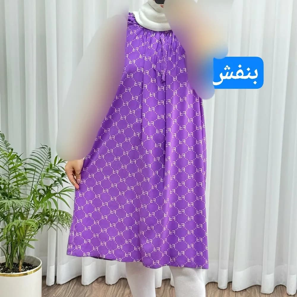 سارافون نخی زنانه فری سایز تا 56 چهارفصل تنخور شیک و راحت مناسب باردار و روزمره — تصویر ۴