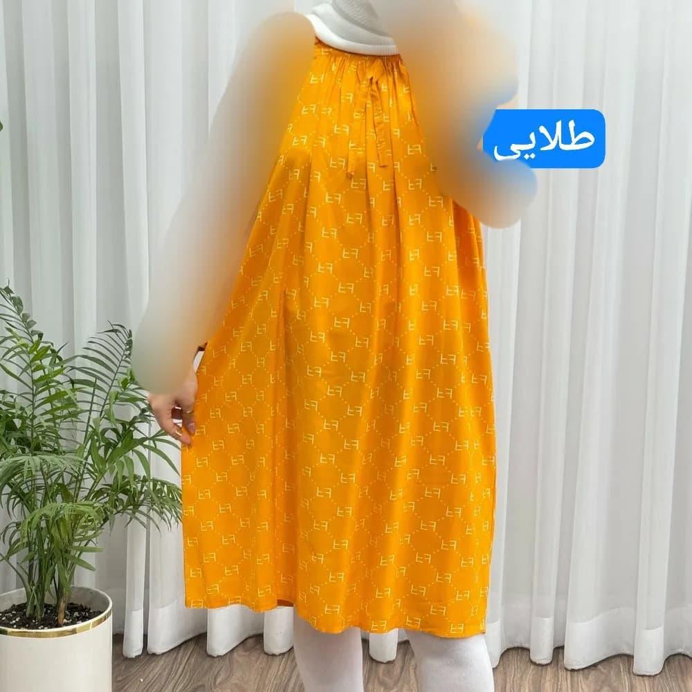 سارافون نخی زنانه فری سایز تا 56 چهارفصل تنخور شیک و راحت مناسب باردار و روزمره — تصویر ۷