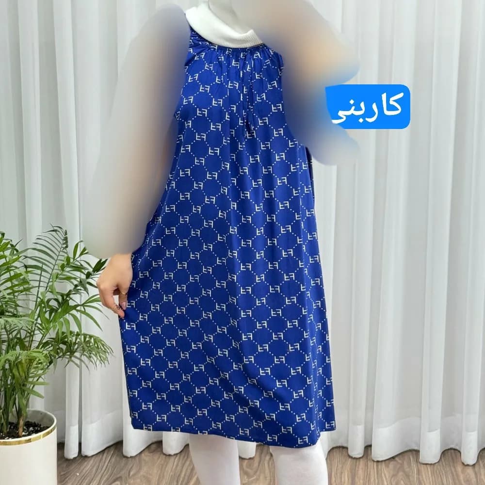 سارافون نخی زنانه فری سایز تا 56 چهارفصل تنخور شیک و راحت مناسب باردار و روزمره — تصویر ۲