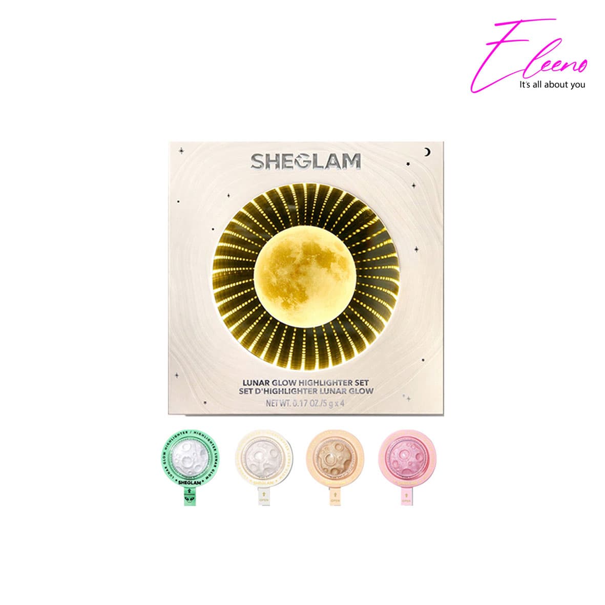 پک 4 عددی هایلایتر فضایی شیگلم Sheglam Lunar Glow Highlighter Set