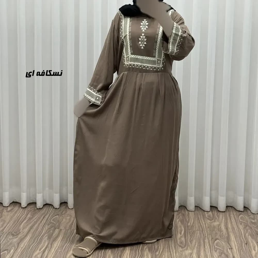 پیراهن ساحلی نخی زنانه مدل سرخپوستی فری سایز مناسب تا 44 با کمربند — تصویر ۳