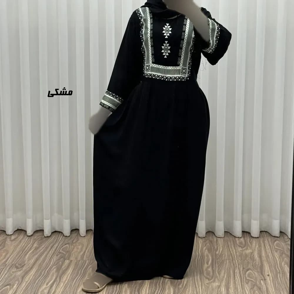 پیراهن ساحلی نخی زنانه مدل سرخپوستی فری سایز مناسب تا 44 با کمربند — تصویر ۲