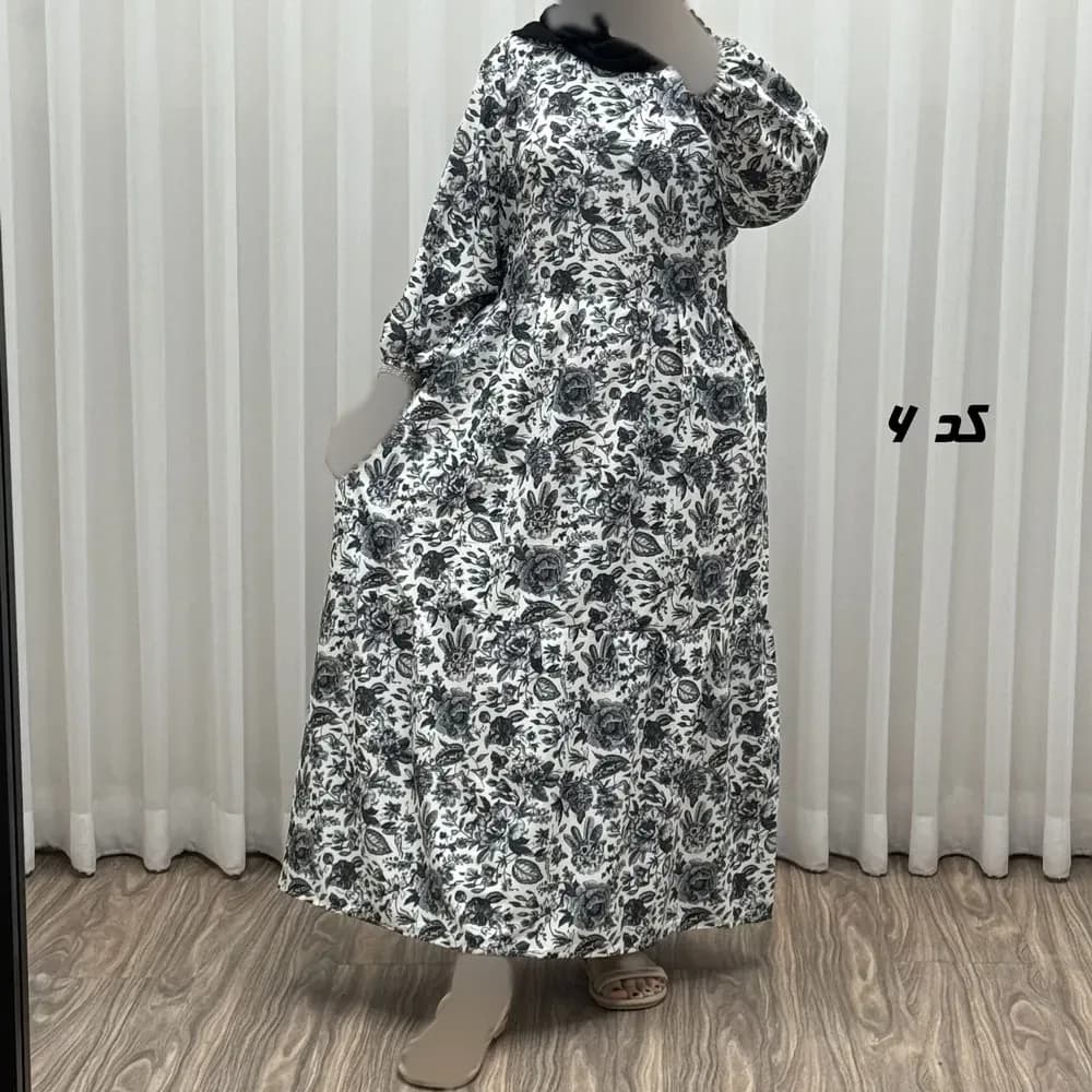 پیراهن ساحلی زنانه فلور بوگاتی مدل حجرو فری سایز مناسب تا 44 با کمربند — تصویر ۵