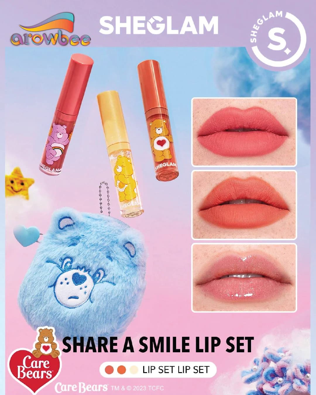 ست رژ لب مایع شیگلم مدل خرسی Sheglam Care Bears — تصویر ۵