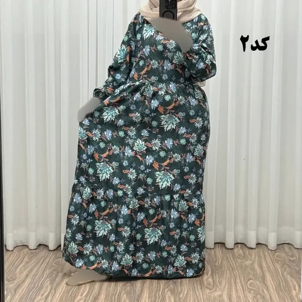 پیراهن زنانه بوگاتی فری سایز تا 46 قد 140 تن خور شیک و راحت بند کمر کمربند دار چهارفصل بدون سایه اندازی — تصویر ۸