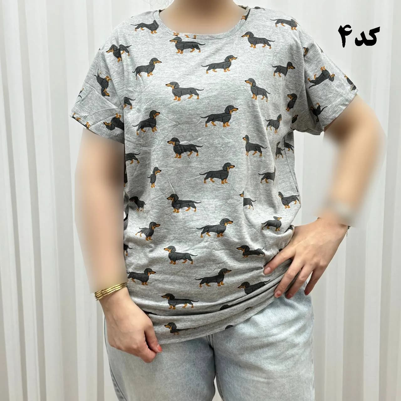 تیشرت طرحدار H&M نخ پنبه چهارفصل زنانه دخترانه سایزبزرگ تا XL XXL XXXL تنخور راحت — تصویر ۵