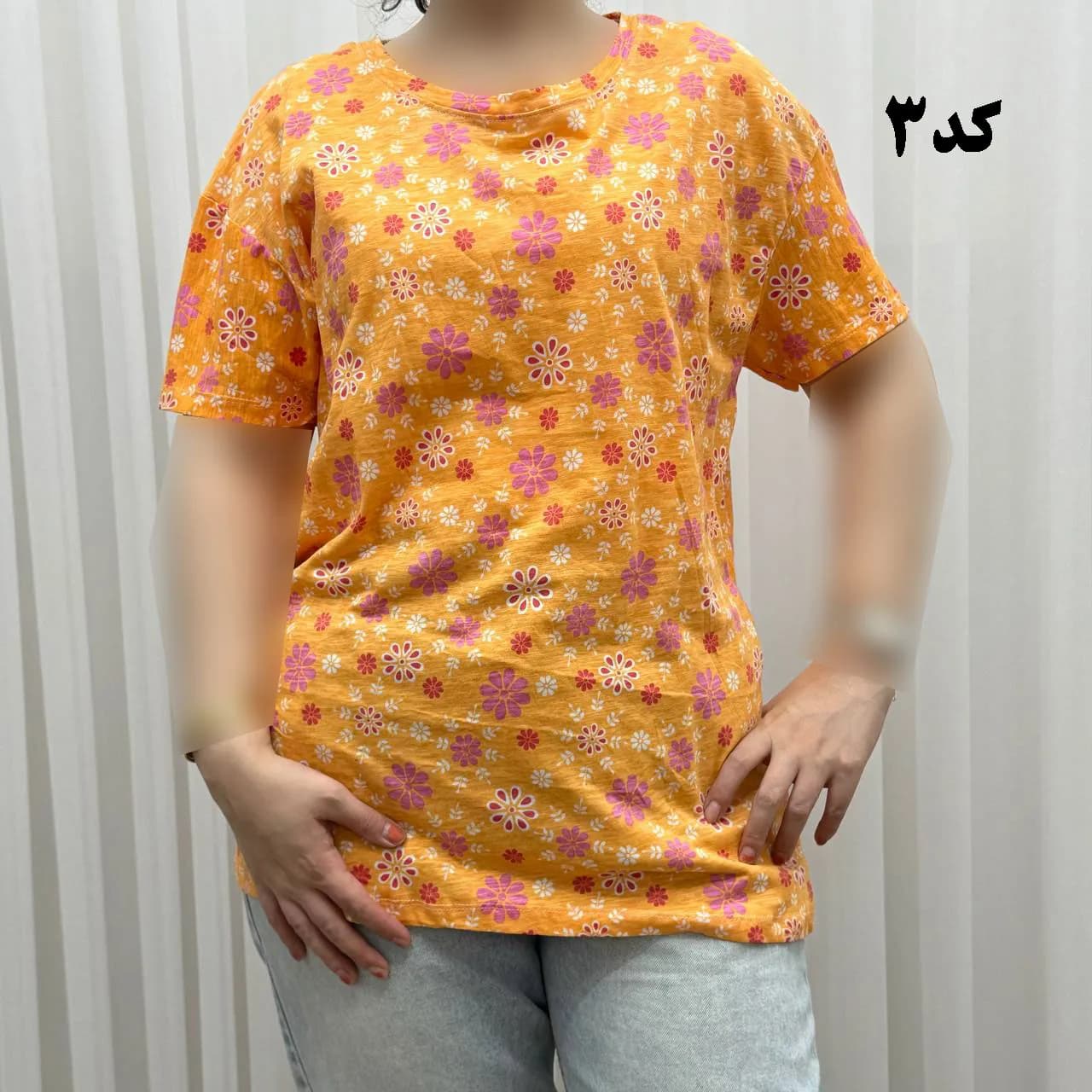 تیشرت طرحدار H&M نخ پنبه چهارفصل زنانه دخترانه سایزبزرگ تا XL XXL XXXL تنخور راحت — تصویر ۴