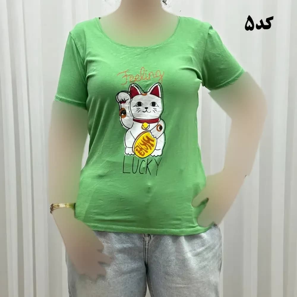 تیشرت نخ پنبه زنانه چهارفصل کد 1193 وارداتی تنخور راحت سایز بزرگ — تصویر ۱۱