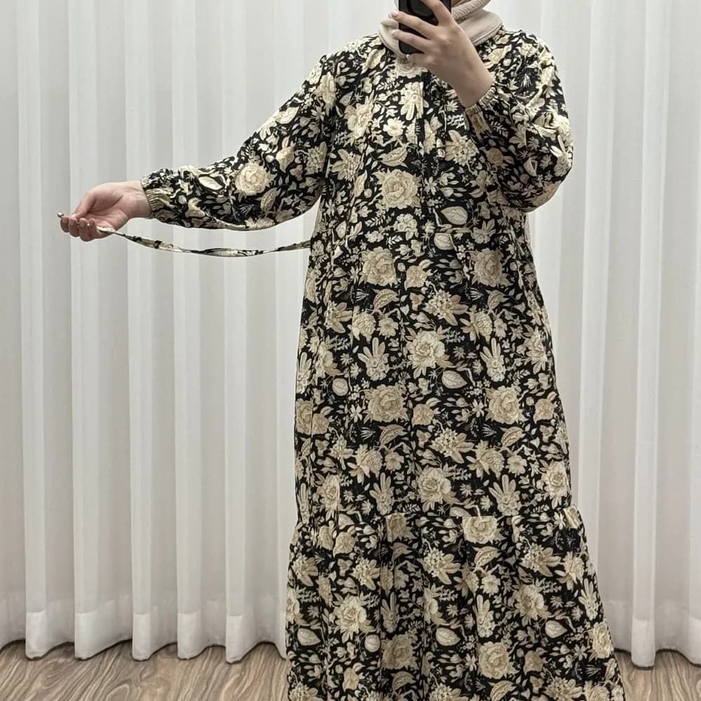 پیراهن زنانه فلور بوگاتی مدل شیلا فری سایز مناسب تا 46 با کمربند — تصویر ۲