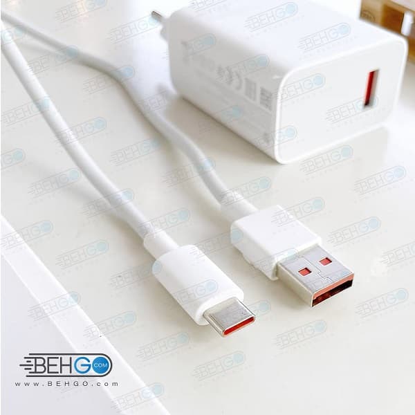 شارژر شیائومی مدل 67 وات به همراه کابل تبدیل USB-C اصلی