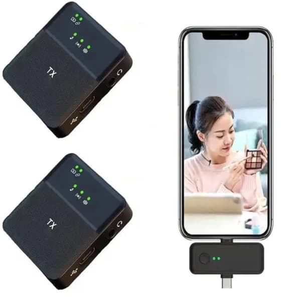 میکروفن یقه ای وایرلس دار مدل SX31 دو کاربره (دو میکروفون) اصلی — تصویر ۴