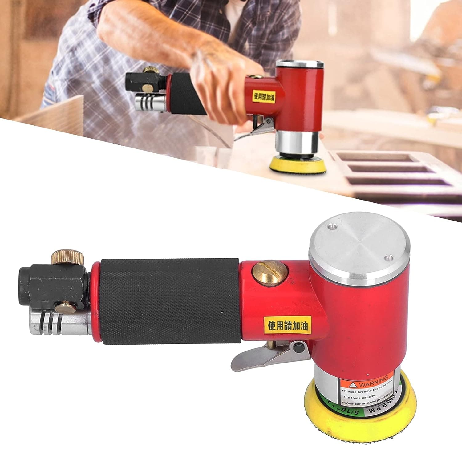 دستگاه پولیش سنباده زن اوربیتال دوال اکشن بادی مینیاتوری (مینی) آوات مدل Avat Mini AIR SANDER 2 Inch — تصویر ۳