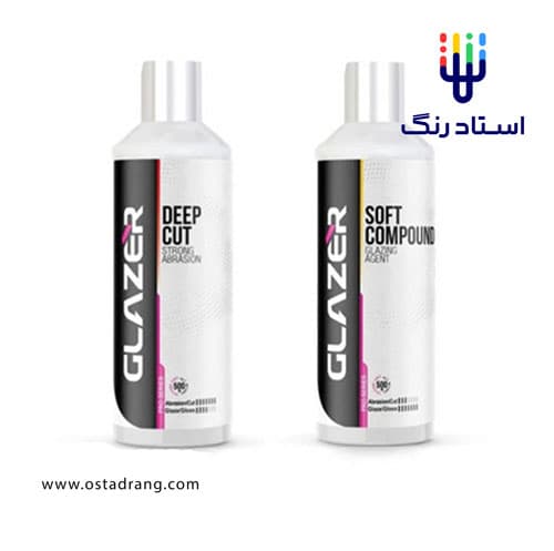 کیت پولیش زبر و نرم حرفه ای 1 لیتری گلیزر Glazer Deep Cut + Soft Compound Glazing Polish Kit (زبرpro-نرمpro)