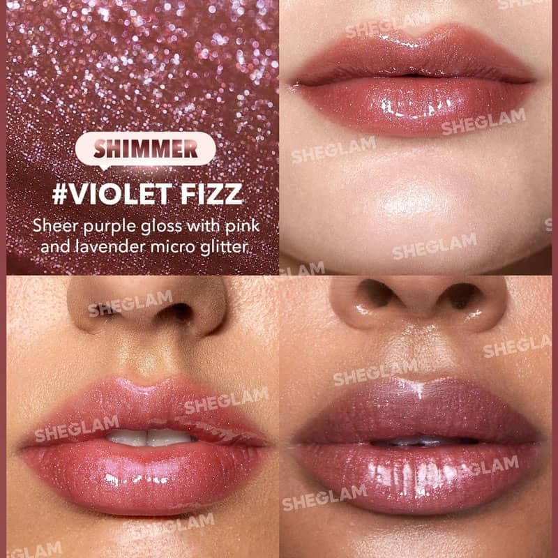برق لب طرح اکلیلی رنگ violet fizz شیگلم Sheglam — تصویر ۲