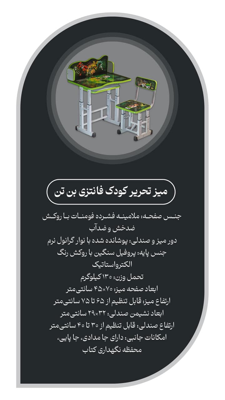 میز و صندلی تحریر کودک فانتزی بن تن — تصویر ۲