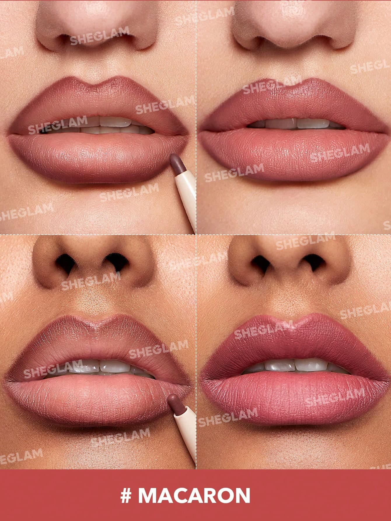 خط لب و رژ لب دو سر شیگلم ماکارون Sheglam Macaron — تصویر ۳