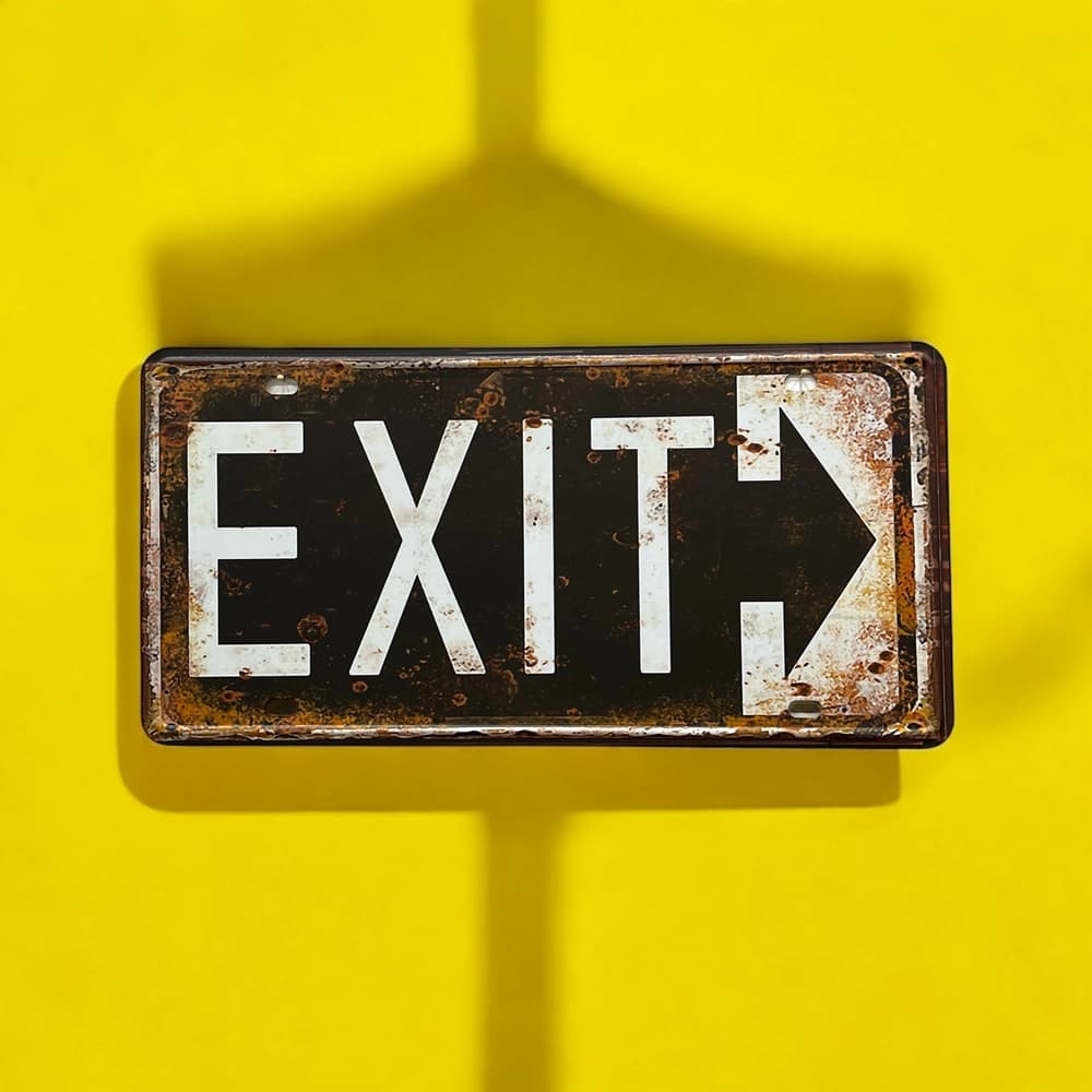 پلاک فلزی مدل EXIT
