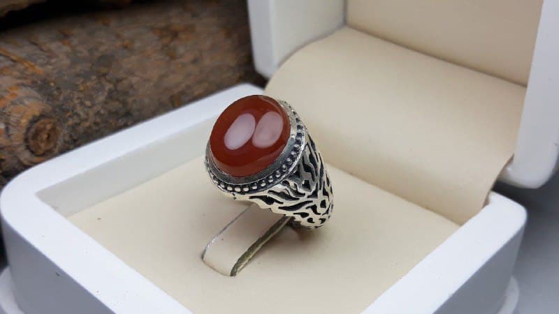 انگشتر مردانه عقیق یمنی اصل کد 491