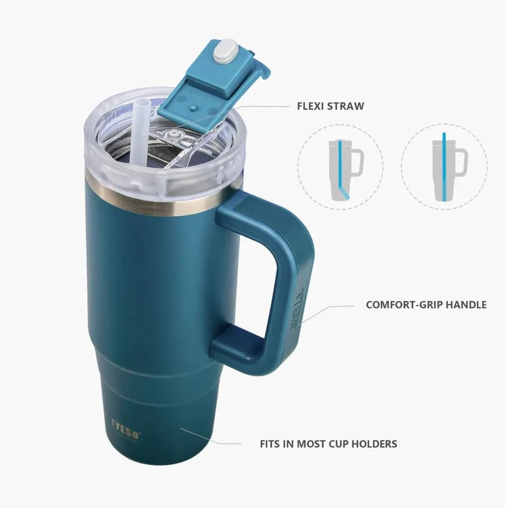 تراول ماگ تامبلر تایسو 900ML دسته دار — تصویر ۲