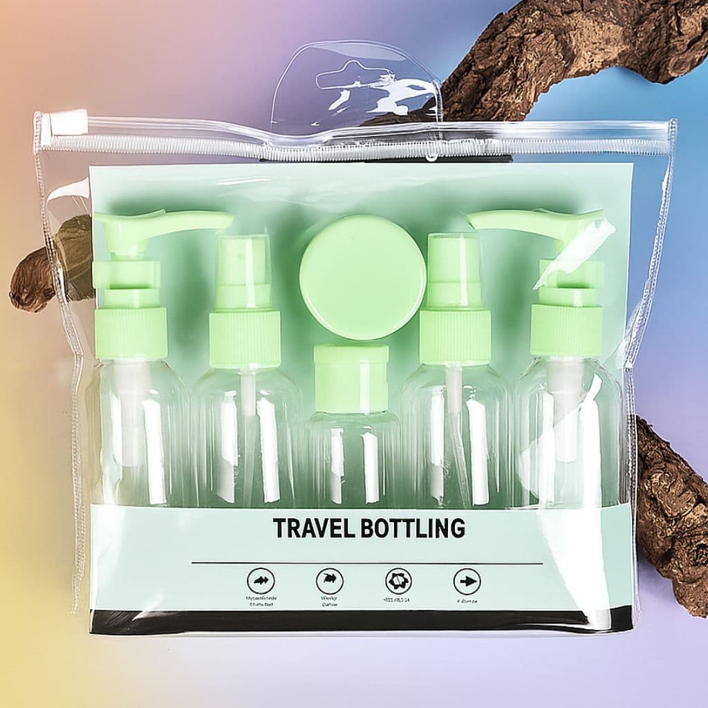 پک آرایشی مسافرتی ست 6 تکه لیبل دار مدل Travel bottling — تصویر ۸