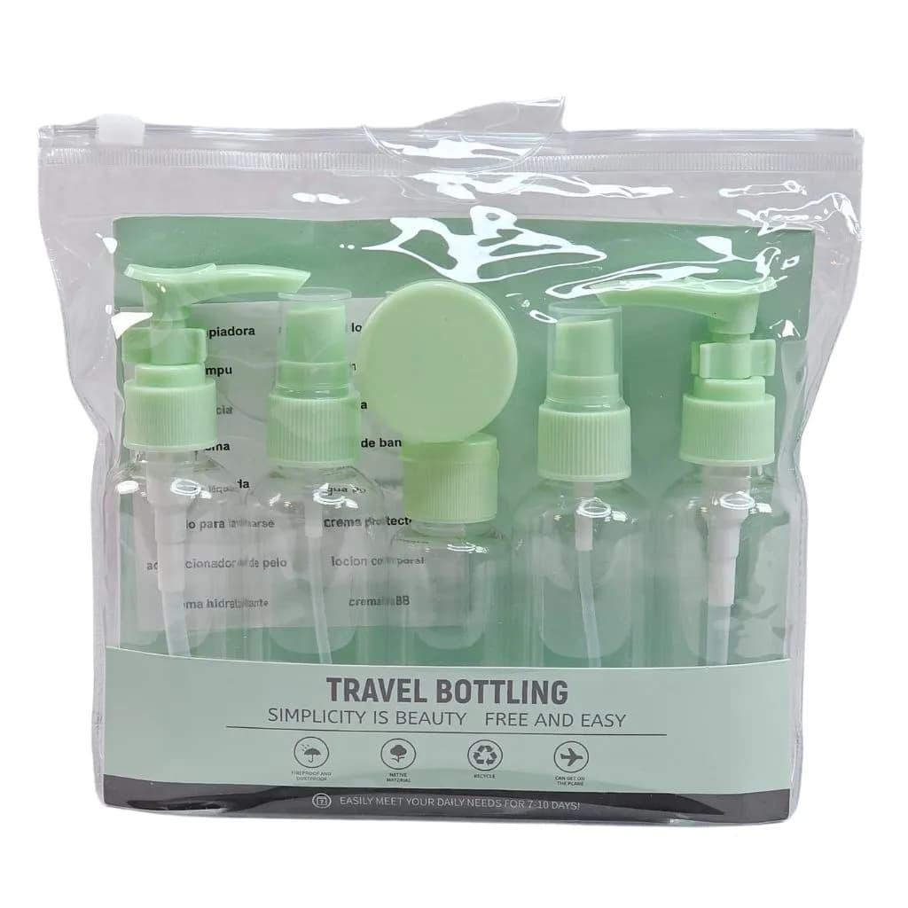 پک آرایشی مسافرتی ست 6 تکه لیبل دار مدل Travel bottling — تصویر ۳