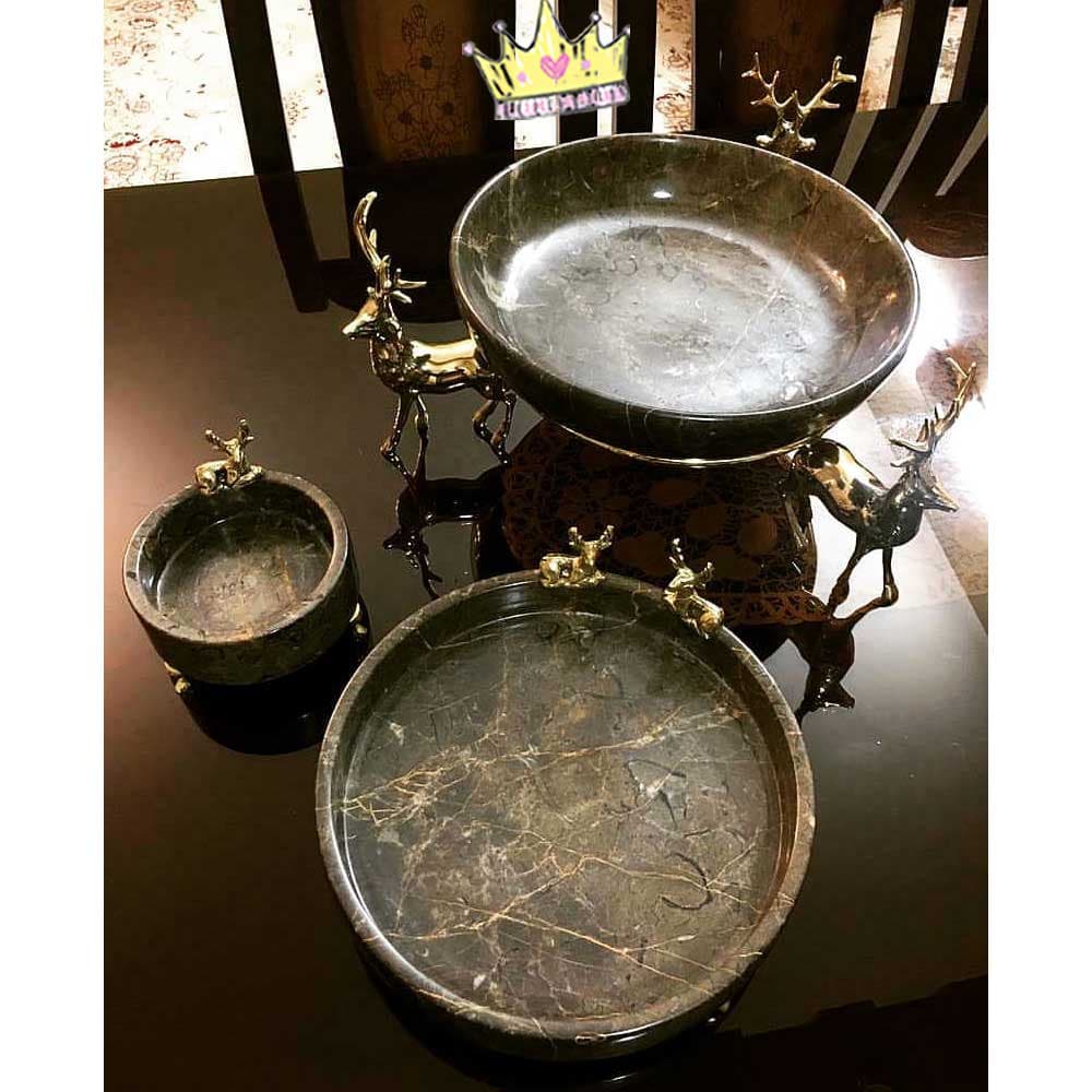 میوه خوری (آجیل خوری) استوانه ای سنگی بزرگ لبه دار — تصویر ۴