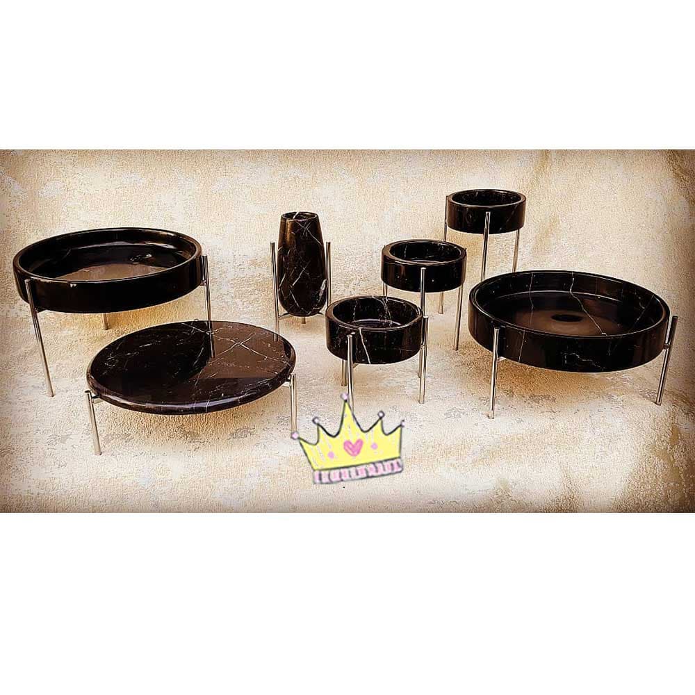 میوه خوری (آجیل خوری) استوانه ای سنگی بزرگ لبه دار — تصویر ۹