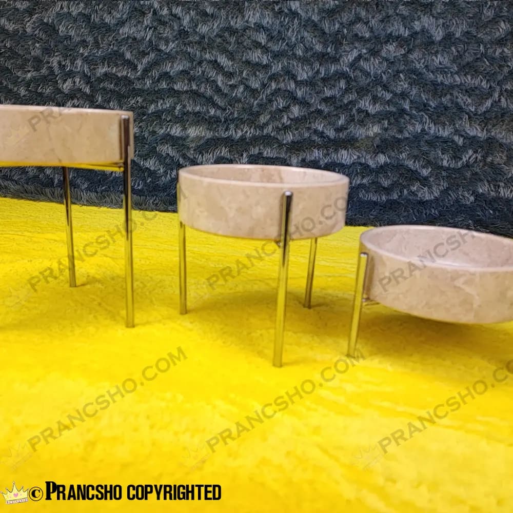 شکلات خوری متوسط سنگی پایه میخی نقره‌ای سنگ پارادایس نسکافه‌ای — تصویر ۵