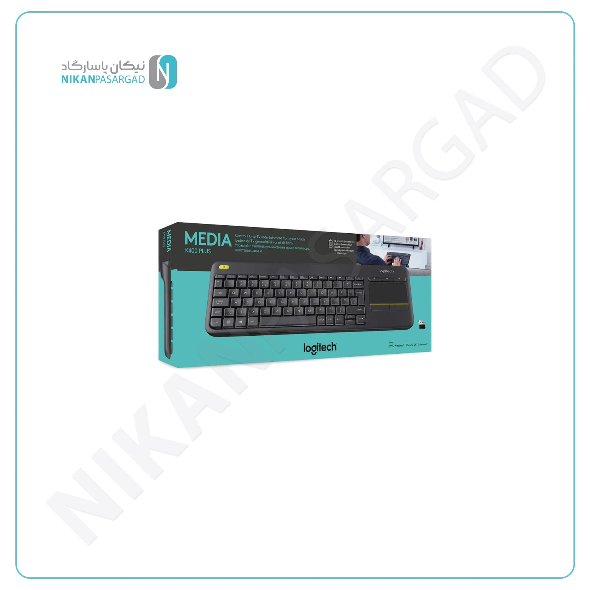 کیبورد بیسیم لاجیتک مدل Logitech K400 Plus ( جعبه باز ) — تصویر ۳