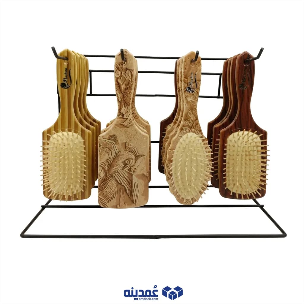 برس استندی 18 عددی 2 مدل طرح چوب (کد 401Pw) — تصویر ۲