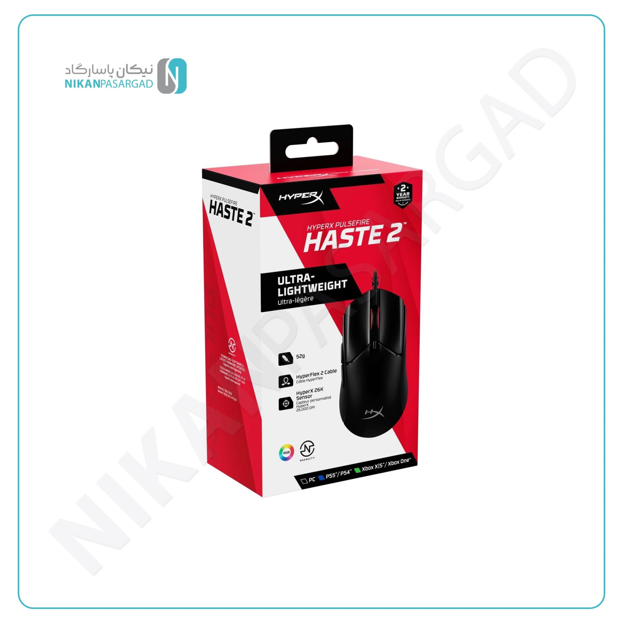 ماوس باسیم گیمینگ هایپرایکس مدل HyperX Pulsefire Haste 2 — تصویر ۳