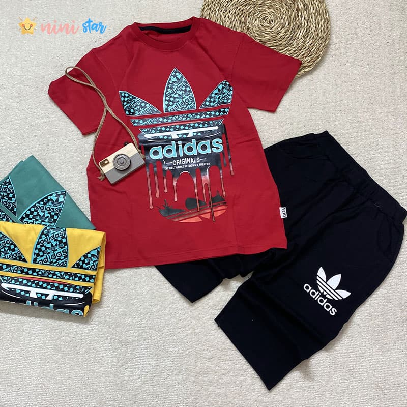 تیشرت شلوارک adidas پنبه 13 تا 15 سال — تصویر ۳