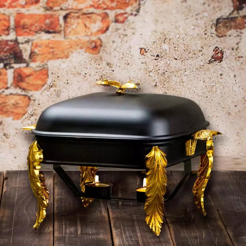 سوفله خوری مربع مشکی طلایی سالینو کد 7011M