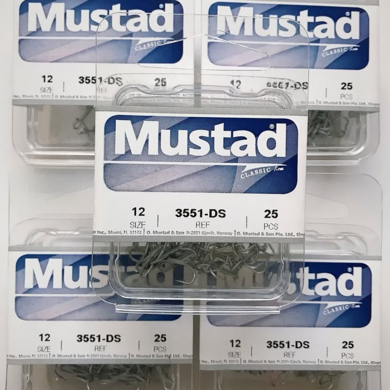 قلاب سه شاخ قزلی موستاد MUSTAD سایز 12 و 16 (بسته 25 عددی)