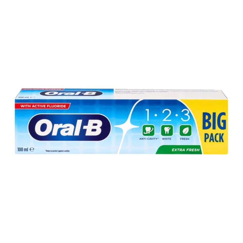خمیر دندان اورال بی Oral-B سری 1.2.3 مدل Extra Fresh حجم 75 میل — تصویر ۲