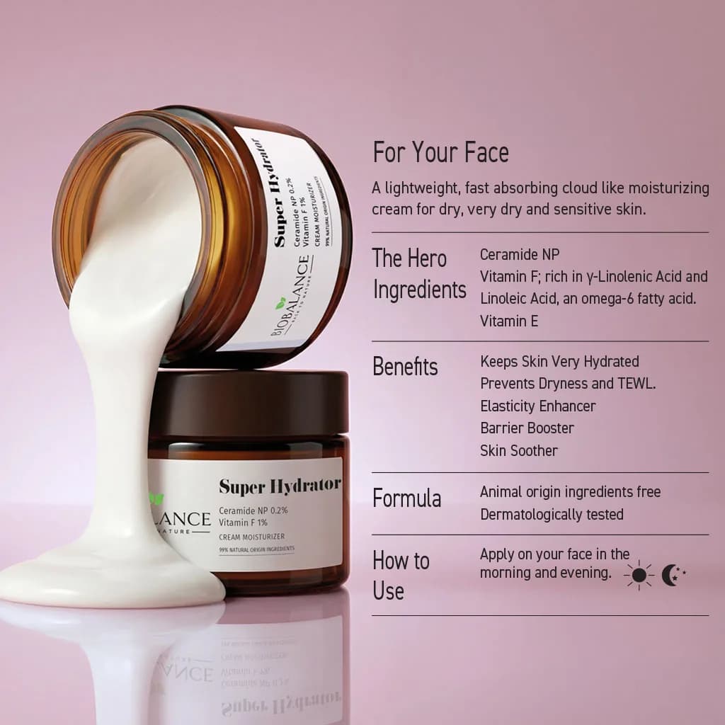 سوپر کرم آبرسان مرطوب کننده بایوبالانس حاوی (سرامید و ویتامین F) biobalance-super-hydrator-cream-ceramide-vitamin-f 50 — تصویر ۷