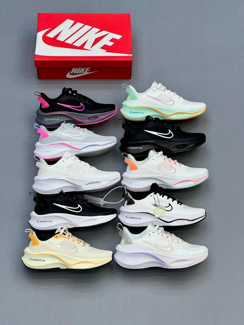 کفش نایک زوم ایکس قلبی طوسی سفید صورتی Nike ZoomX Heart Gray White Pink — تصویر ۲