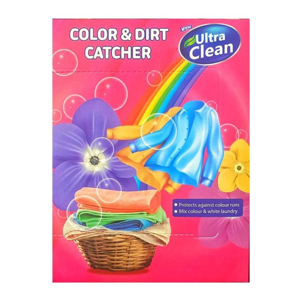 دستمال جذب رنگ لباس اولترا کلین Ultra Clean مدل Color And Dirt حفظ رنگ لباس ها بسته 30 عددی