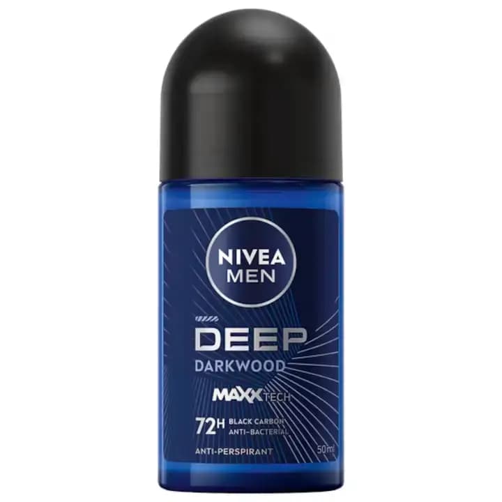 مام رول مردانه نیوا 50 میل Nivea Men DEEP Black Carbon (Darkwood Scent) — تصویر ۲