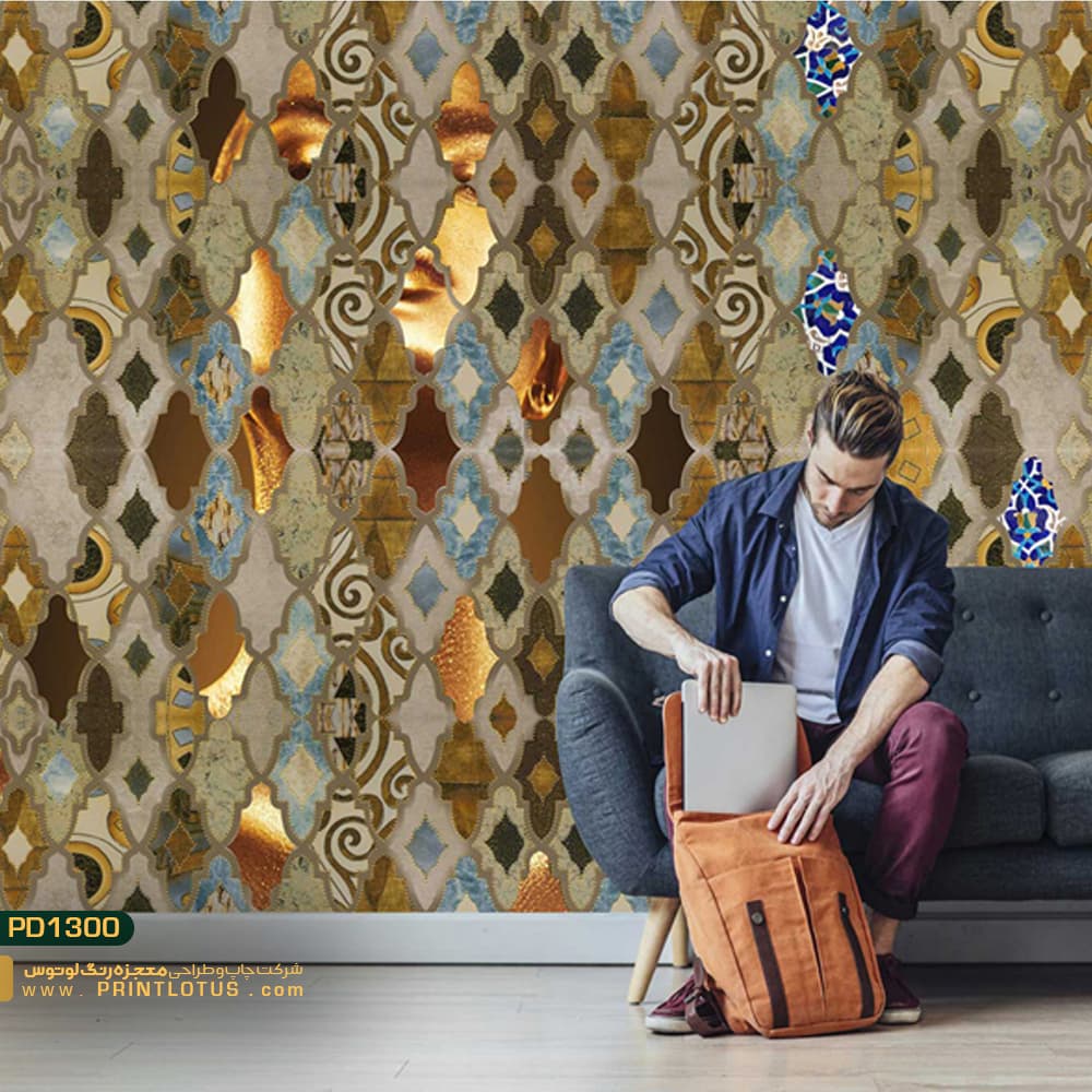 پوستر دیواری لوزی رنگی مخصوص لوتوس-کدpd1300