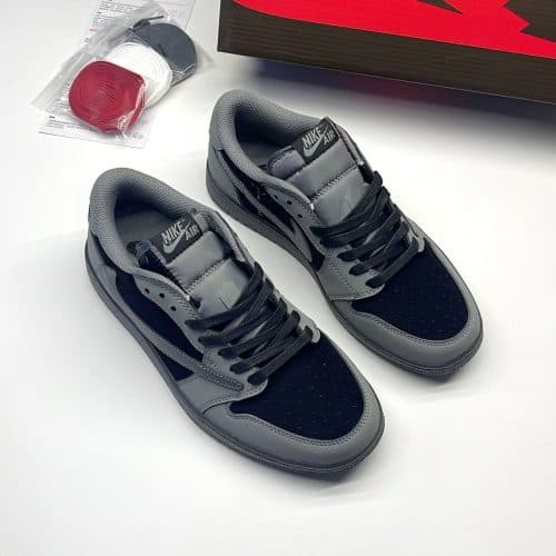 کفش نایک ایر جردن وان لو تراویس اسکات مشکی طوسی Nike Air Jordan 1 Low Travis Scott Black Gray — تصویر ۳