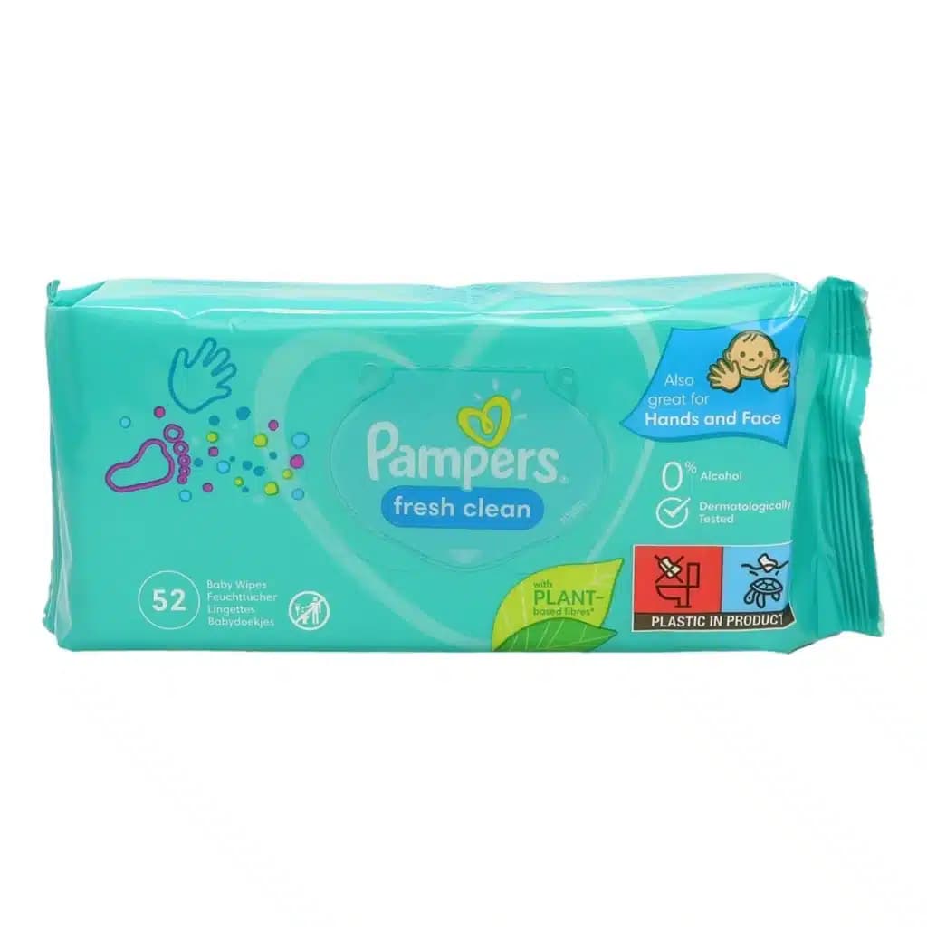 دستمال مرطوب کودک پمپرز Pampers مدل Fresh Clean بسته 52 عددی — تصویر ۳