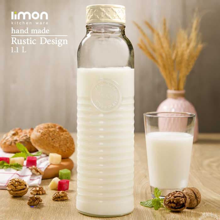 بطری روستیک بلند درب رنگی | لیمون