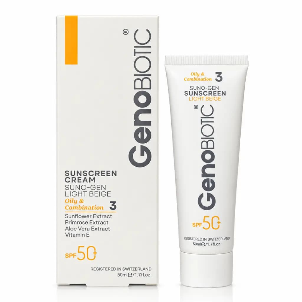کرم ضدآفتاب ژنوبایوتیک spf50 مناسب پوست چرب و مختلط 50 میلی لیتر — تصویر ۷