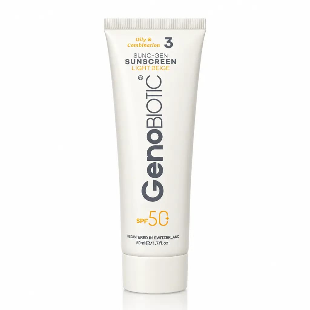 کرم ضدآفتاب ژنوبایوتیک spf50 مناسب پوست چرب و مختلط 50 میلی لیتر