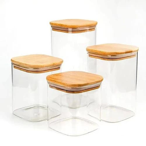 بانکه پیرکس درب چوبی مربع قطر 10 CM