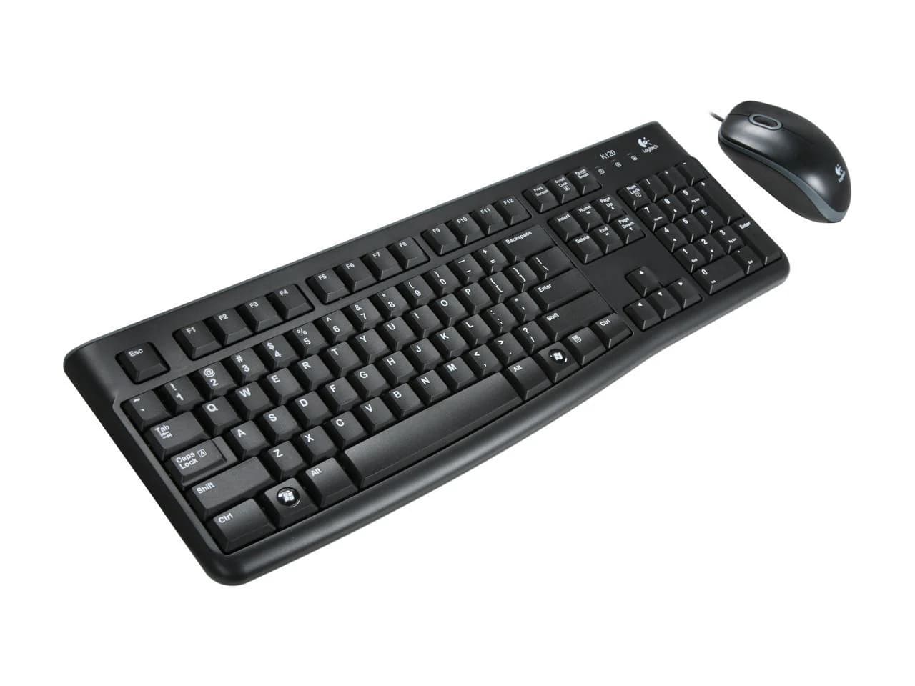 LOGITECH MK120 CORDED KEYBOARD AND MOUSE COMBO