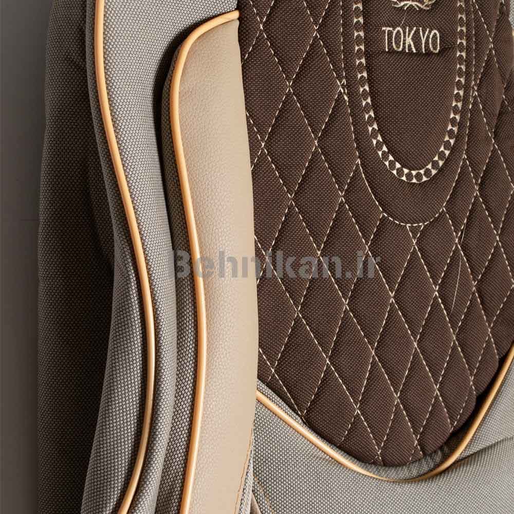 روکش صندلی پارچه برزنت سنگین طرح TOKYO برند رایکو مناسب برای پژو 405 glx وپرشیا قدیم کد 47769 — تصویر ۴